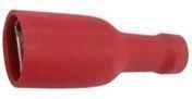 Faston zdířka, červená, plně izolovaná, 6,3 mm