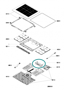 Elektronika napájecí a filtrační varných desek Whirlpool Indesit - C00508229