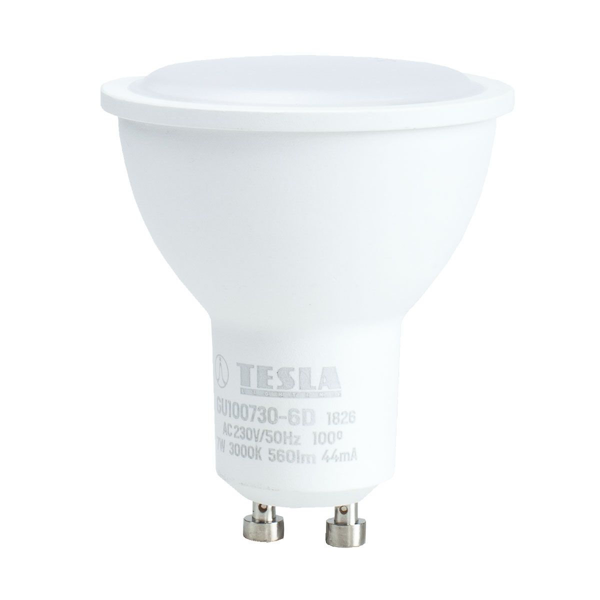 Tesla - LED žárovka GU10, 7W, 230V, 560lm, 25 000h, 3000K teplá bílá, 100st stmívatelná Tesla Lighting
